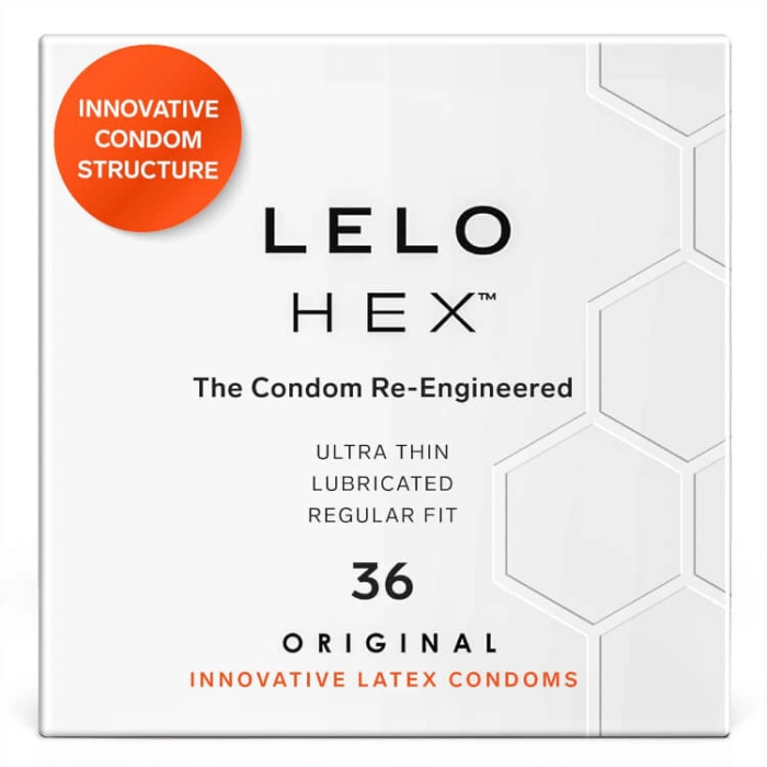 کاندوم فوق‌ نازک و مقاوم LELO HEX مدل Original — ضخامت 0.045 میلی‌متر، قطر 54 میلی‌متر، روان‌ کاری‌ شده